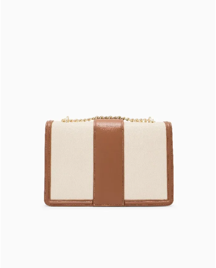 Armani Exchange Borsa a tracolla lino Beige/Cuoio