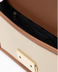 Armani Exchange Borsa a tracolla lino Beige/Cuoio