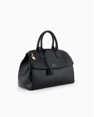 Armani Exchange Borsa a mano grande Nero