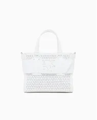 Armani Exchange Borsa a mano piccola traforata Bianco