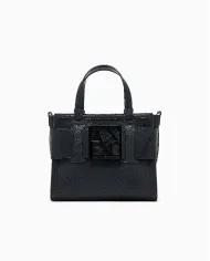 Armani Exchange Borsa a mano piccola traforata Nero