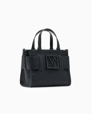 Armani Exchange Borsa a mano piccola traforata Nero