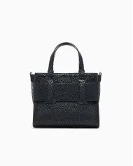 Armani Exchange Borsa a mano piccola traforata Nero