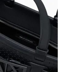 Armani Exchange Borsa a mano piccola traforata Nero