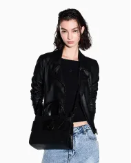 Armani Exchange Borsa a mano piccola traforata Nero