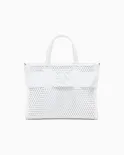 Armani Exchange Borsa a mano grande traforata Bianco