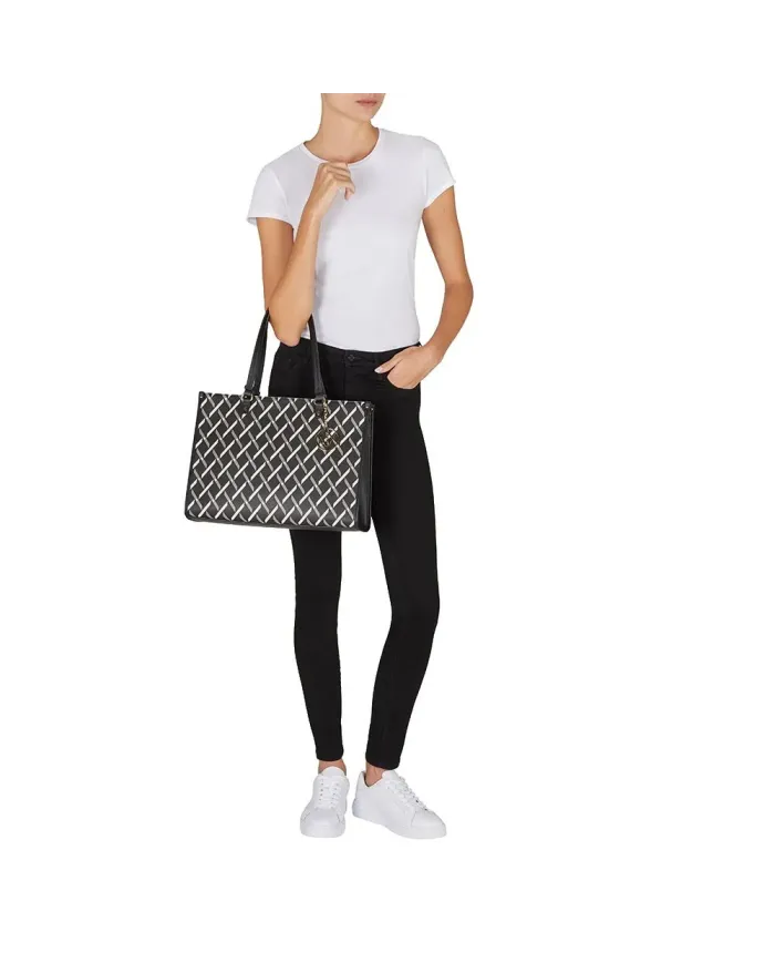 Armani Exchange Borsa grande logata Nero