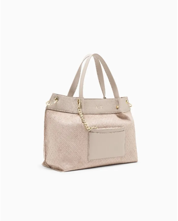 Armani Exchange Borsa a mano grande Sabbia