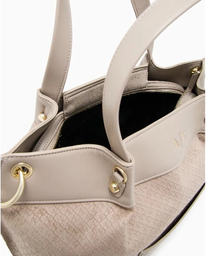 Armani Exchange Borsa a mano grande Sabbia