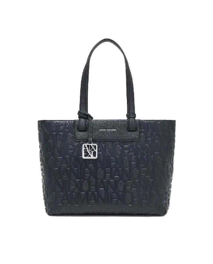 Armani Exchange Shopping bag logata Nero
