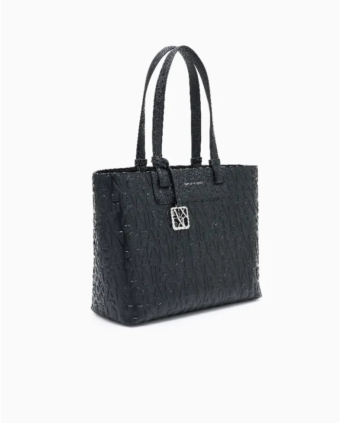 Armani Exchange Shopping bag logata Nero
