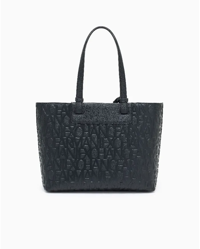 Armani Exchange Shopping bag logata Nero