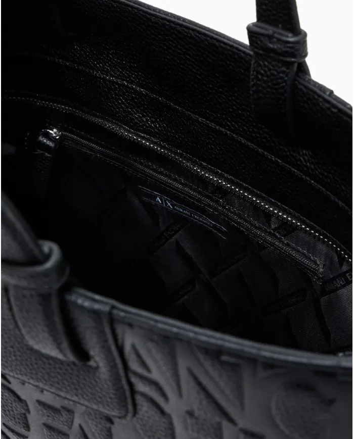 Armani Exchange Shopping bag logata Nero