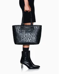 Armani Exchange Shopping bag logata Nero
