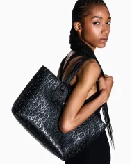 Armani Exchange Shopping bag logata Nero