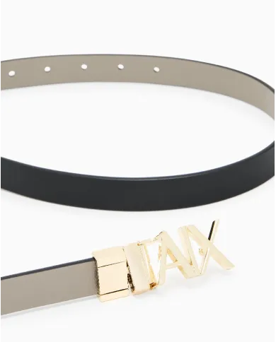 Armani Exchange Cintura donna reversibile in pelle Nero/Grigio