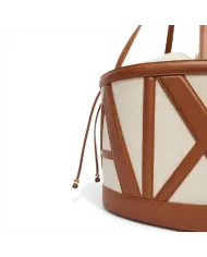 Armani Exchange Borsa grande in lino Beige/Cuoio