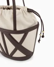 Armani Exchange Borsa grande in lino Bianco/Testa moro
