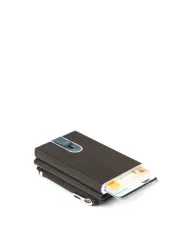 Piquadro Compact wallet con tasca monete Black square Testa moro