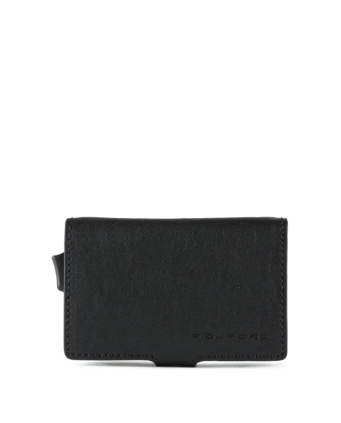 Piquadro Porta carte di credito con tasca banconote Black square Nero