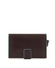 Piquadro Porta carte di credito con tasca banconote "Blue square" Mogano
