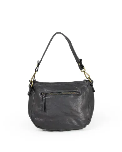 Caleidos Borsa bandoliera pelle vintage Nero