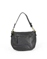 Caleidos Borsa bandoliera pelle vintage Nero