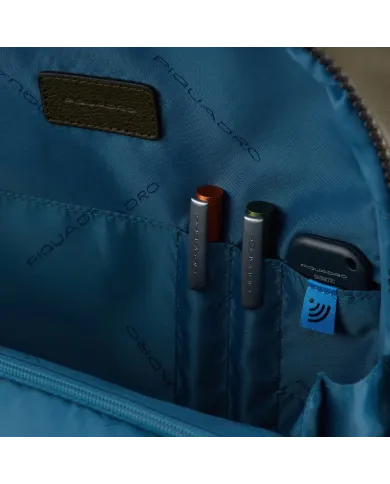 Piquadro Zaino in pelle porta pc 14, Harper Nero