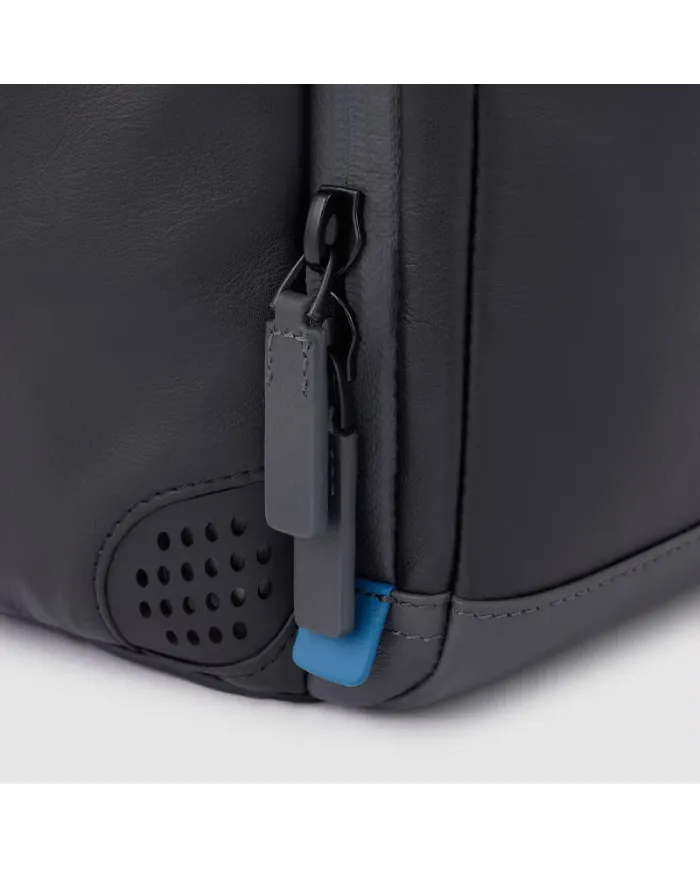 Piquadro Zaino porta pc 14" pelle con placca USB Antracite