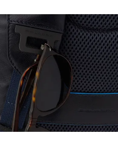 Piquadro Zaino in pelle porta pc 14 Blue square B2V Nero