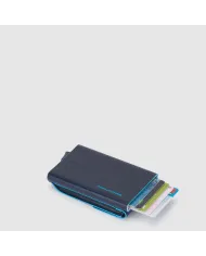 Piquadro Porta carte di credito con tasca per monete Blue square