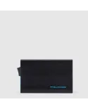 Piquadro Porta carte di credito con tasca per monete Blue square Nero