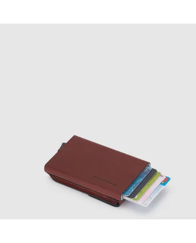 Piquadro Porta carte di credito con tasca per monete Black Square Cuoio