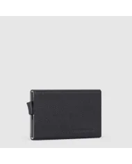 Piquadro Porta carte di credito con tasca per monete Black Square Nero