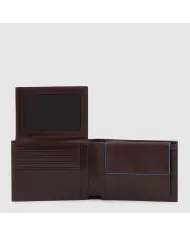 Piquadro Portafoglio uomo in pelle Blue square revamp Mogano