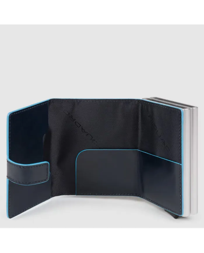 Piquadro Porta carte di credito doppio con sliding system Blue Square