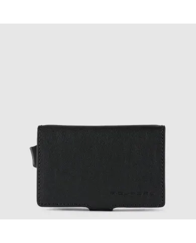 Piquadro Porta carte di credito doppio con sliding system Black Square Nero
