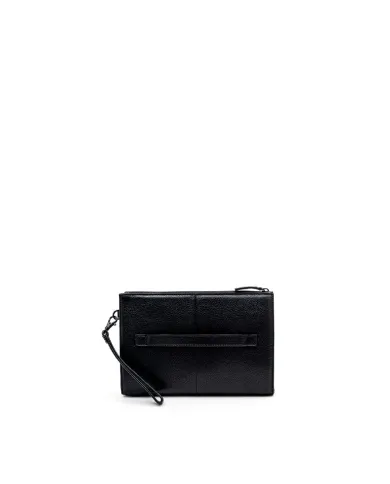 Gianni Conti Pochette in pelle con polsino Nero