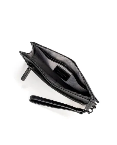 Gianni Conti Pochette in pelle con polsino Nero