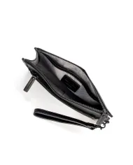 Gianni Conti Pochette in pelle con polsino Nero