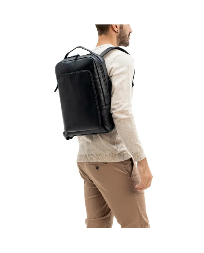 Gianni Conti Zaino in pelle porta pc Paul Nero