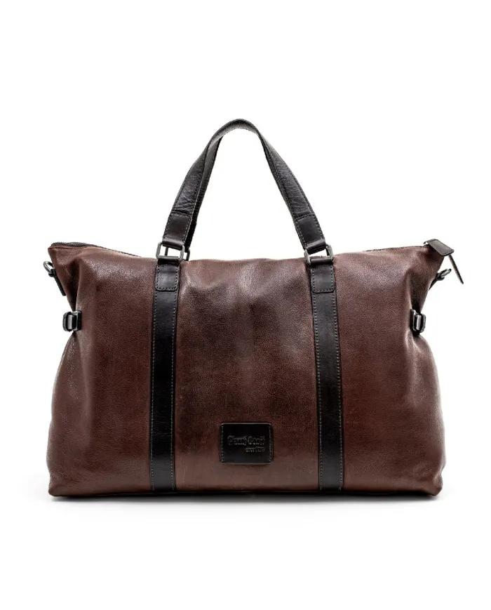 Gianni Conti Borsone in pelle vintage Testa moro