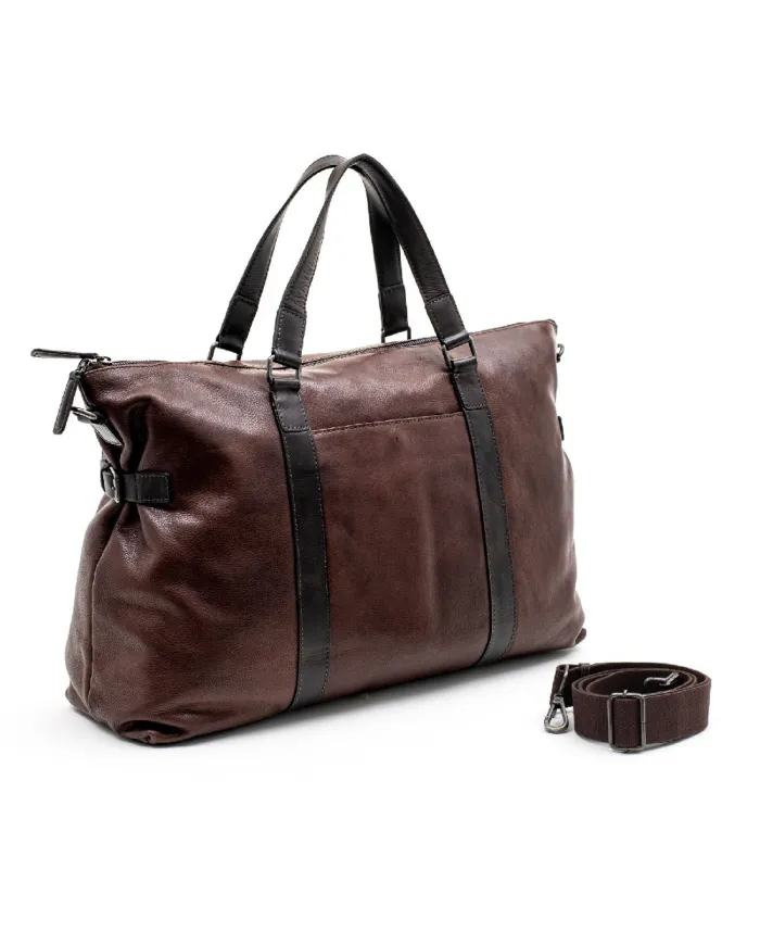 Gianni Conti Borsone in pelle vintage Testa moro