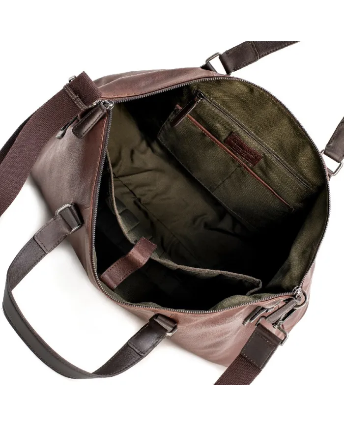 Gianni Conti Borsone in pelle vintage Testa moro