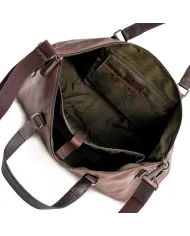 Gianni Conti Borsone in pelle vintage Testa moro