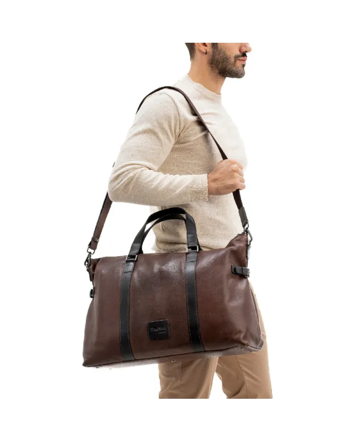 Gianni Conti Borsone in pelle vintage Testa moro