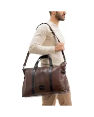 Gianni Conti Borsone in pelle vintage Testa moro