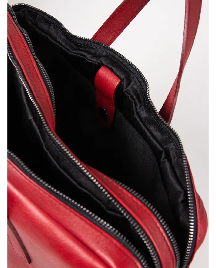 Bruno Rossi Cartella due manici in pelle Rosso