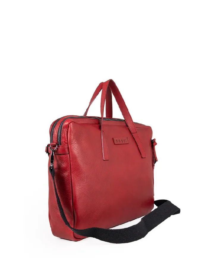 Bruno Rossi Cartella due manici in pelle Rosso