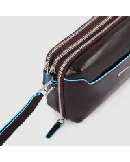 Piquadro Pochette in pelle Blue Square Mogano